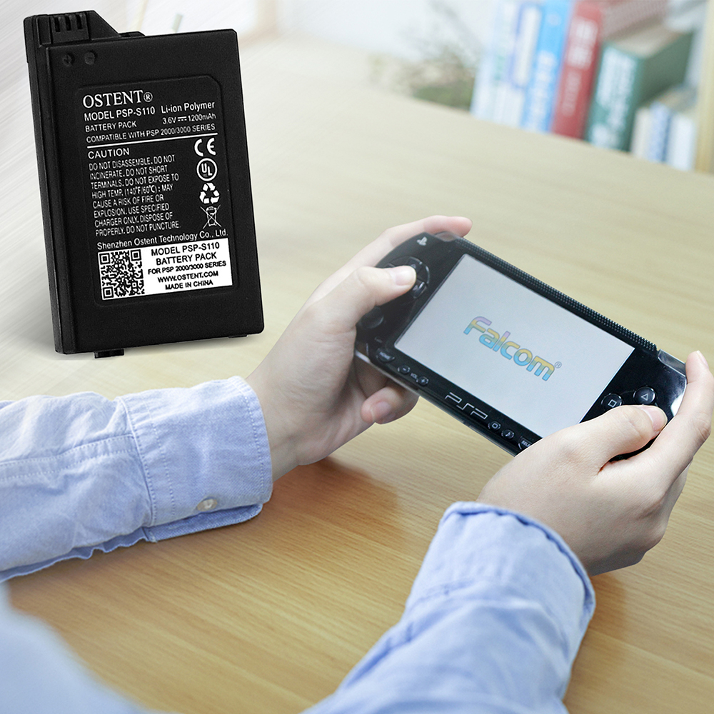 OSTENT 3.6V 1200mAh wymienna bateria do Sony PSP 2000 3000 PSP-S110 Gamepad akumulator o prawdziwej pojemności
