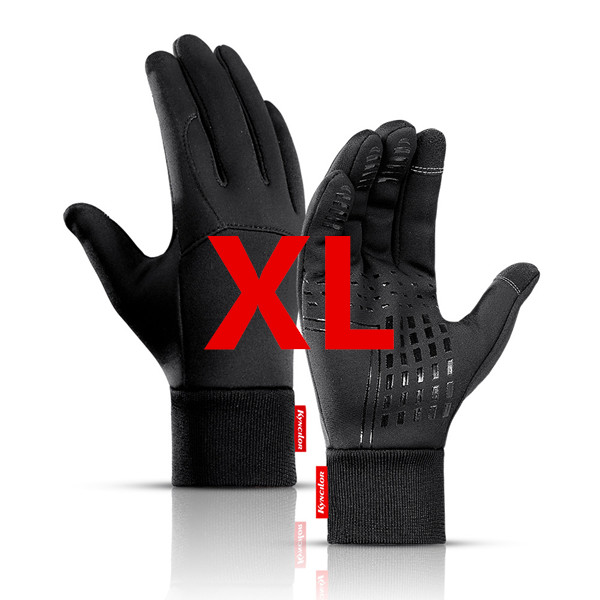 XiaoMi mijia warm windproof gloves touch screen water repellent non-slip wear-resistant bicycle riding ski sports gloves: Black XL