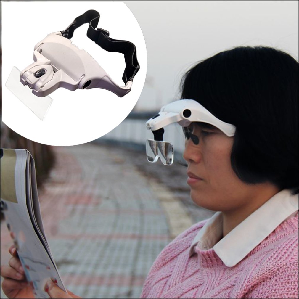 Portable spectacle magnifier With LED lamp 5 different magnification lenses for the elderly ABS 5 acrylic lenses