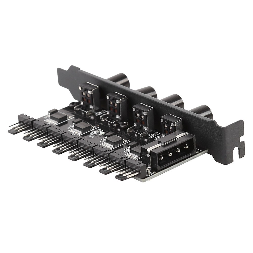 8 Channels SATA/4 PIN Fan HUB Speed Controller Cooling Fan HUB 1 or 4 Knob Radiator Speed Controller for CPU PC Case Computer