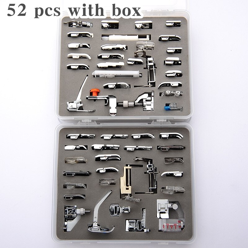32/52/62/72 pcs Sewing Machine Supplies Presser Foot Feet for Sewing Machines Feet Kit Set With Box For Brother Singer Janome: 52 pcs with box
