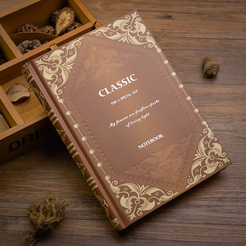 European Retro Thick Magic Notebook A5 Diary Book Classical for Students: brown