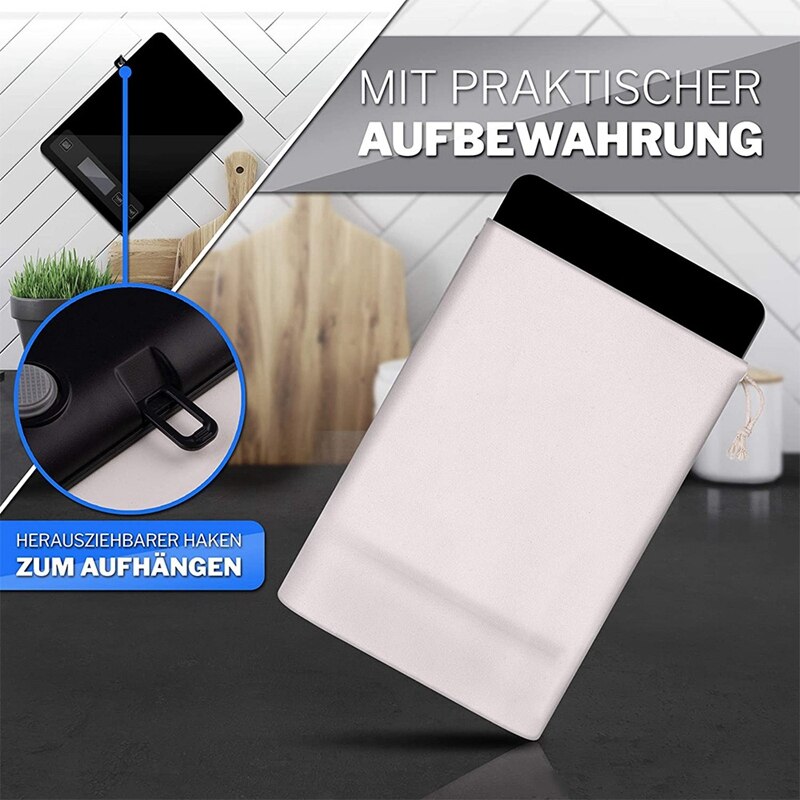 NHBR Kitchen Scales Digital Kitchen Scales 15Kg USB Charging Baking Scales Extra Large Weighing Surface