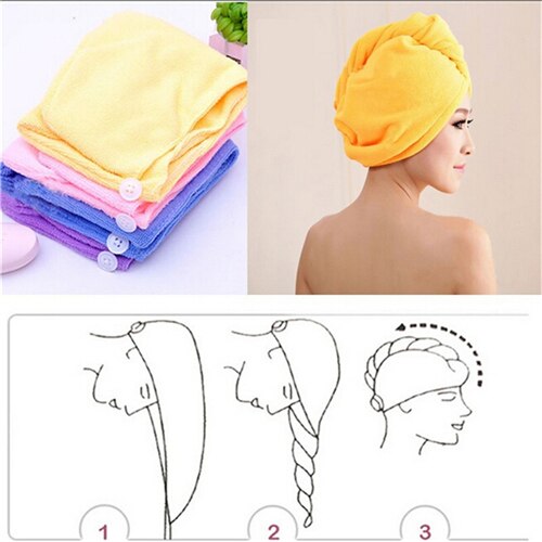 Séchage des cheveux Turban chapeau Spa bain chapeau bain cheveux serviette séchage rapide microfibre serviette