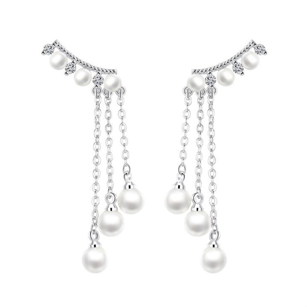 NEHZY 925 sterling silver Jewelry Woman Retro Hollow Long Tassel Cubic Zirconia Earrings