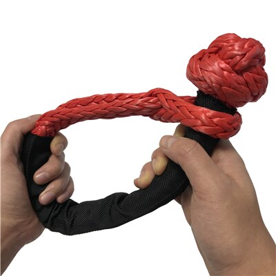 Manille de remorquage souple verte 15T | Corde synthétique, barre de remorquage, manille de choc pour Jeep JK, accessoires de récupération hors route 4x4accessoires: 15TCapacity -red