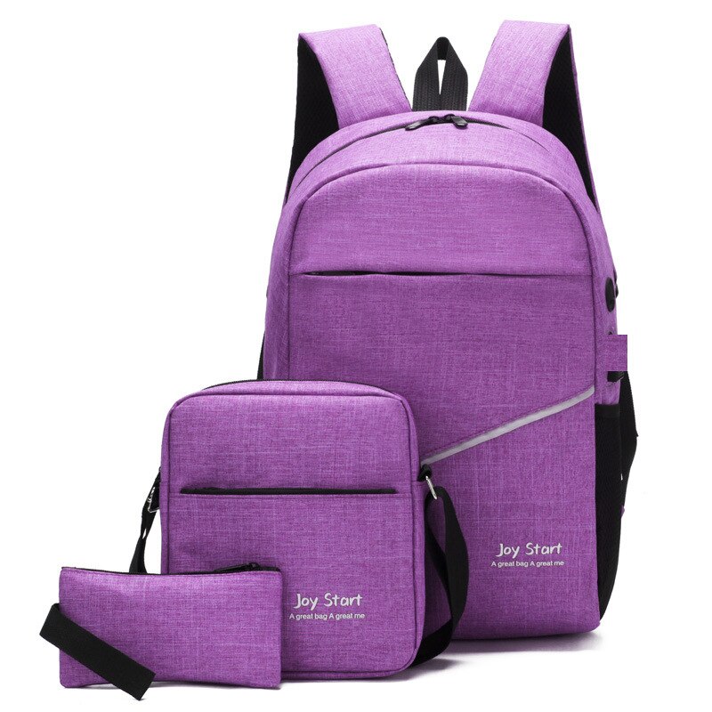 3pcs/set 15.6 inch USB Charging Port School Bags Oxford School Backpacks Teenagers Boys Girls Daypack Shoulder bag Sac mochilas