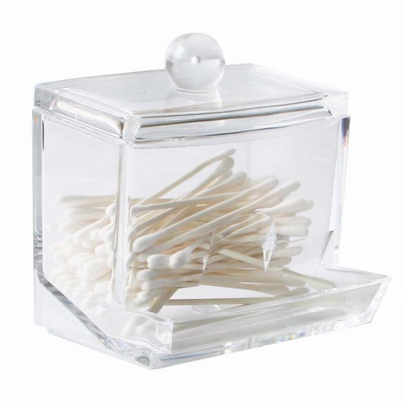 Xunzhe Cosmetische Opbergdoos Transparant Acryl Organizer Crystal Badkamer Make Wattenstaafje Tandenstoker Desktop Opbergdoos: square