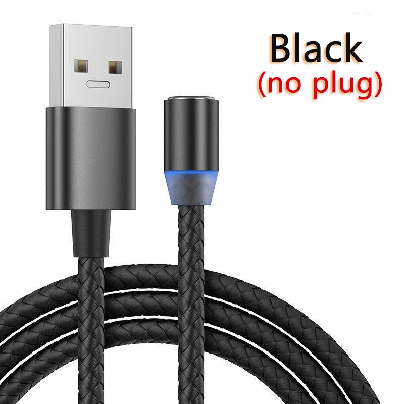 Schwarz Rot Magnetische Kabel Micro USB Typ C Magnetische Ladung Ladegerät Kabel für iPhone Huawei Samsung Android Handy 1m kabel: black (not plug)