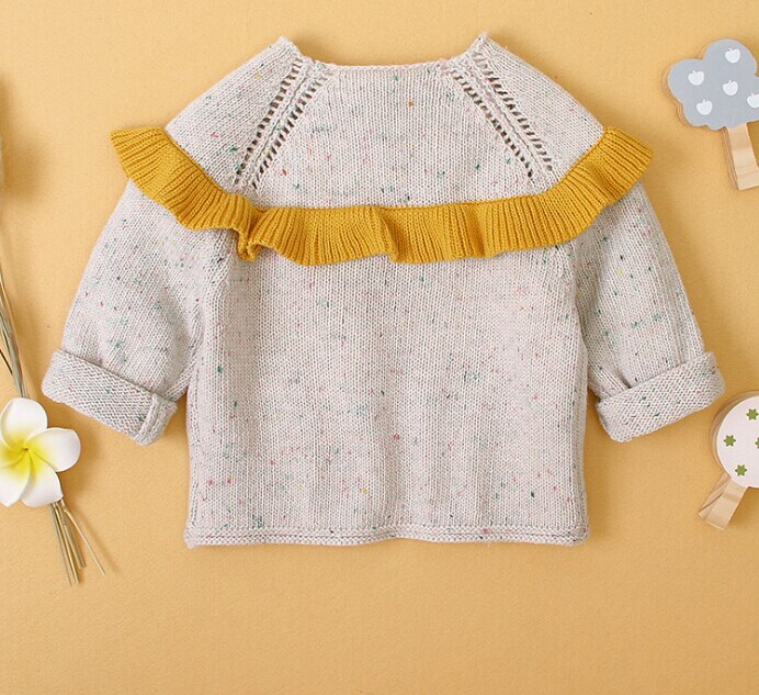 WInter Autumn Baby Sweaters Baby Girls Boys Ruffles Single Breasted Knit Sweater Cardigan Outwear Girls Clothing