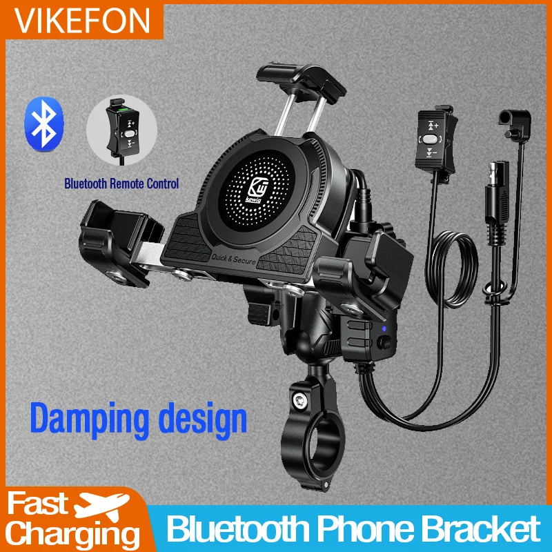 Wireless Charger Motorcycle Phone Holder Motorbike Moto Mirror Mobile Stand Support Cellphone Handlebar Mount USB Fast Charging