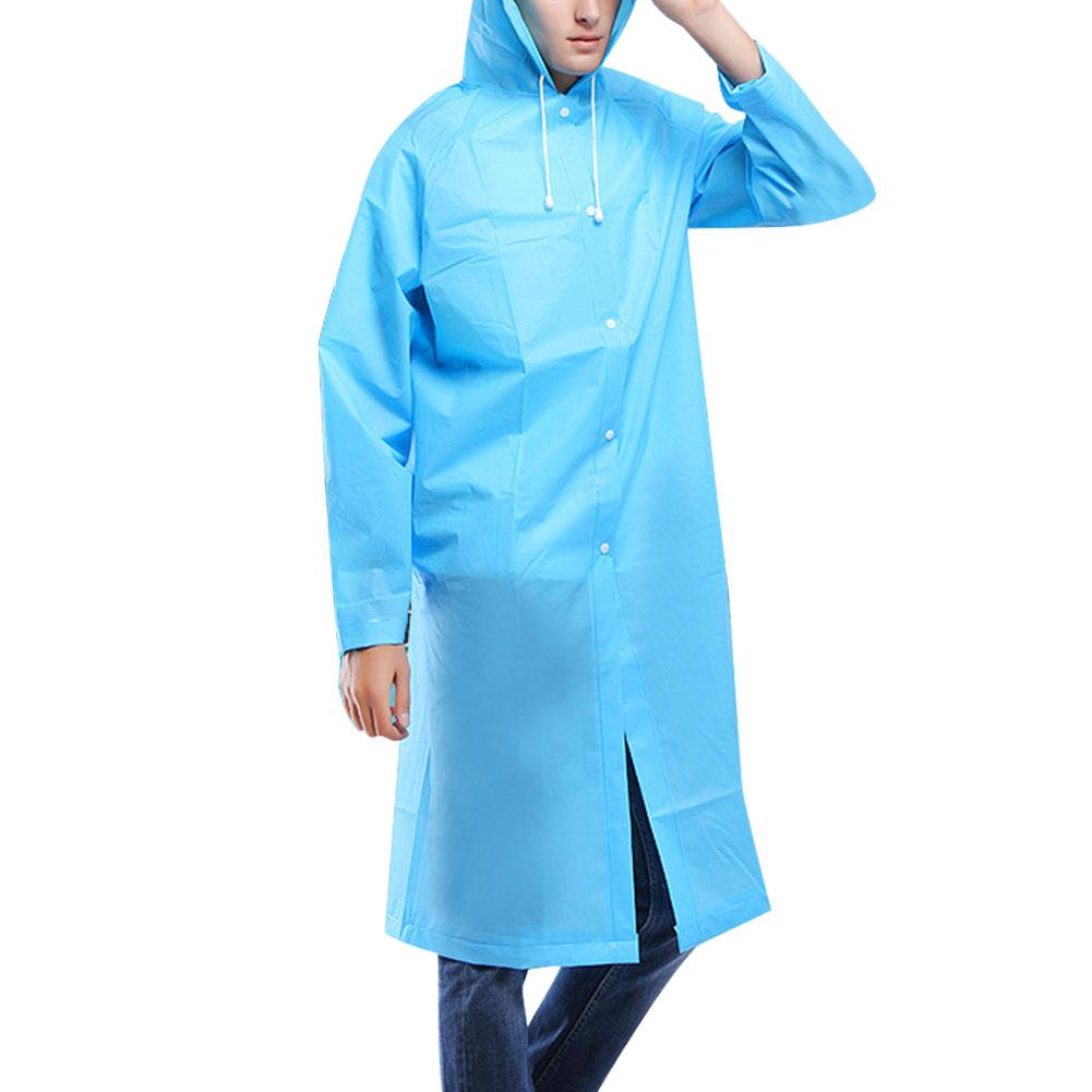 Rainproof Protective Isolation Gown Thickened Waterproof Rain Poncho Coat Adult Clear Transparent Camping Hoodie Rainwear Suit: Blue