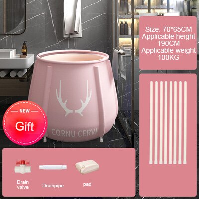 2 Size Bad Volwassen Vouwen Verwarming Bidet Bad Vouwen Bad Bad Vat Inweken Bad Grote Capaciteit Voor Baby Kind Volwassen: pink-A