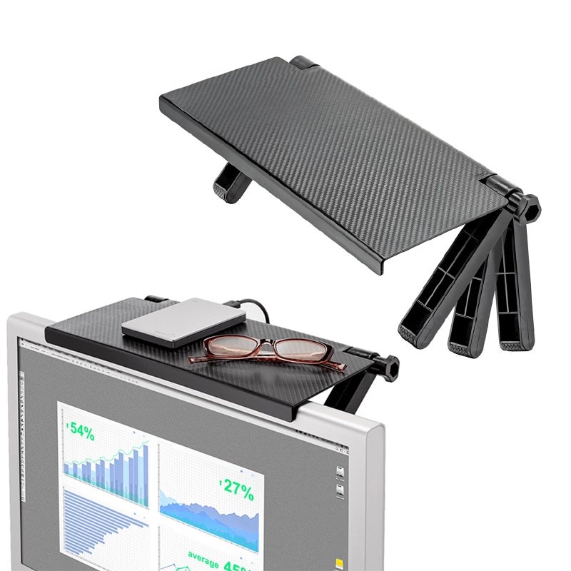 Desk Organiser Computer Screen Top Shelf Desktop Holder Stand Magic Screen Caddy ABS TV Display Shelf Home Office Storage Rack