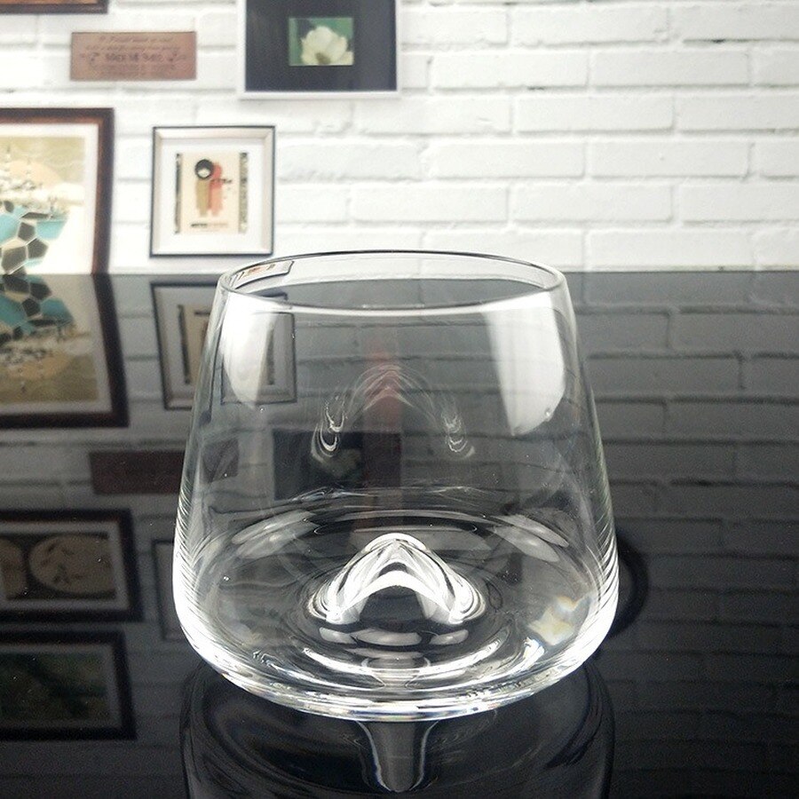 300ml/380ml Crystal Transparency Whiskey Glass Concave Bottom Cups Round Wine Glasses Hotel Bar Party Drinkware for Man