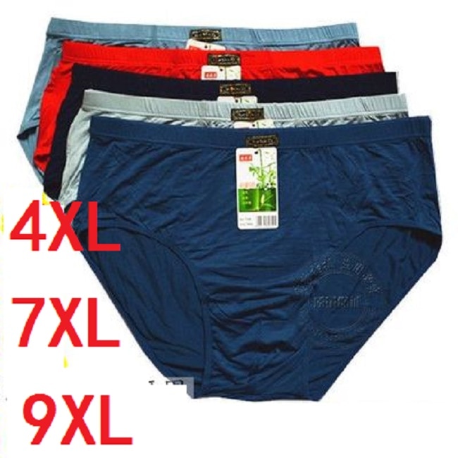 4XL,7XL,9XL Men's solid briefs underwear men underpants plus size breathable briefs plus size for fat 3pcs/lot