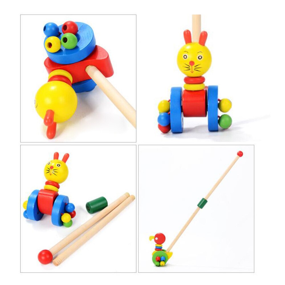 1pc Baby Walker Wooden Lightweight Bright Color Trolley Baby Walker for Children Baby