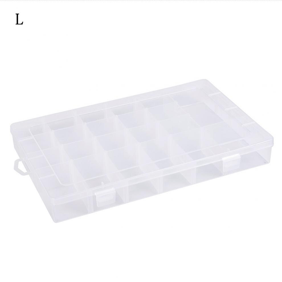 Multi Grid Fishing Tackle Box 3 Size for Fishing Hooks Swivel Ring Lures and Accessories Storage Case: L