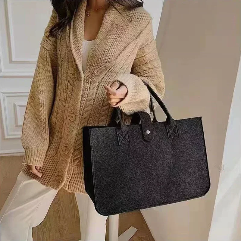 Neue Einkaufshandtasche für Damen, 2023, große Kapazität, offen, modisch, Filz, Einkaufs-Tragetasche, gewebte Tasche, Online-Einkaufen, China