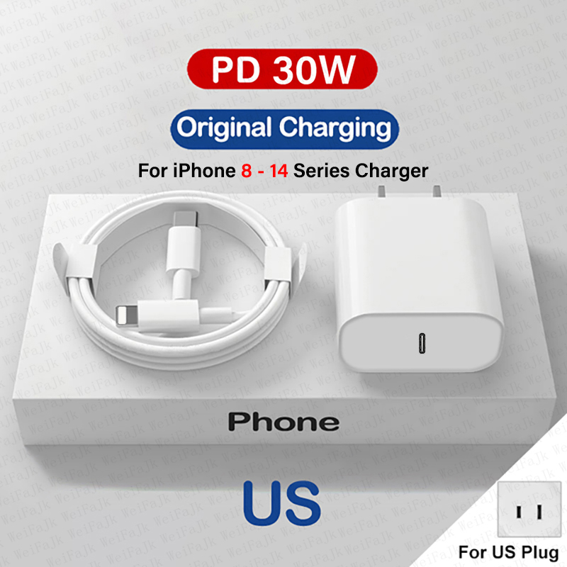 Apple Magsafe Originele draadloze oplader voor iPhone 16 15 14 13 12 11 Pro Max X XS XR 8 Plus Snel opladen Type C Charge Lightning-kabel: Roze