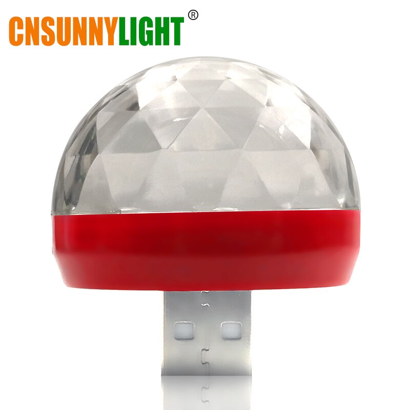 Cnsunnylight mini led auto decoratieve interieur neonlampen usb sfeerlicht dj rgb kleurrijke muzieklamp disco feest autostyling: Rood met usb