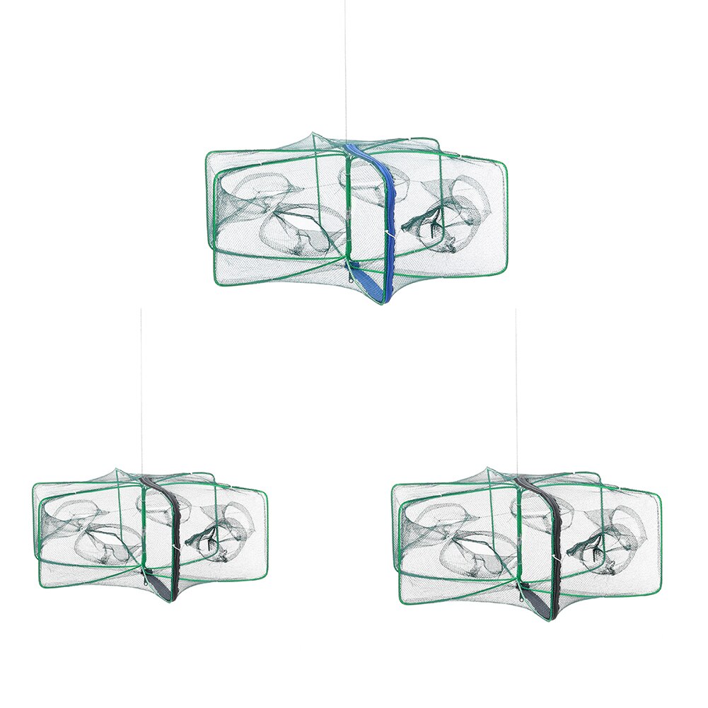 40/50/60cm Nylon 6 Löcher Volle Automatische Garnelen Hummer Krabben Fischernetz Falle