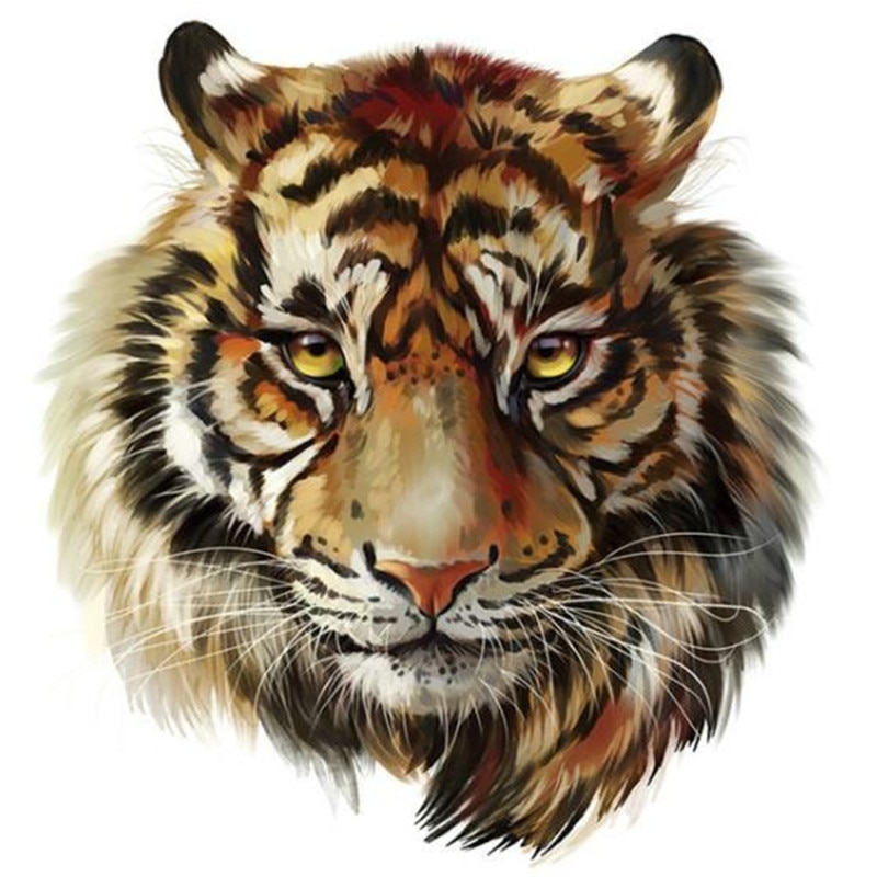 Lappe med det tøj stof tigerhoved varmeoverførsel tryk t-shirt pige stryge lapper til tøj klistermærker