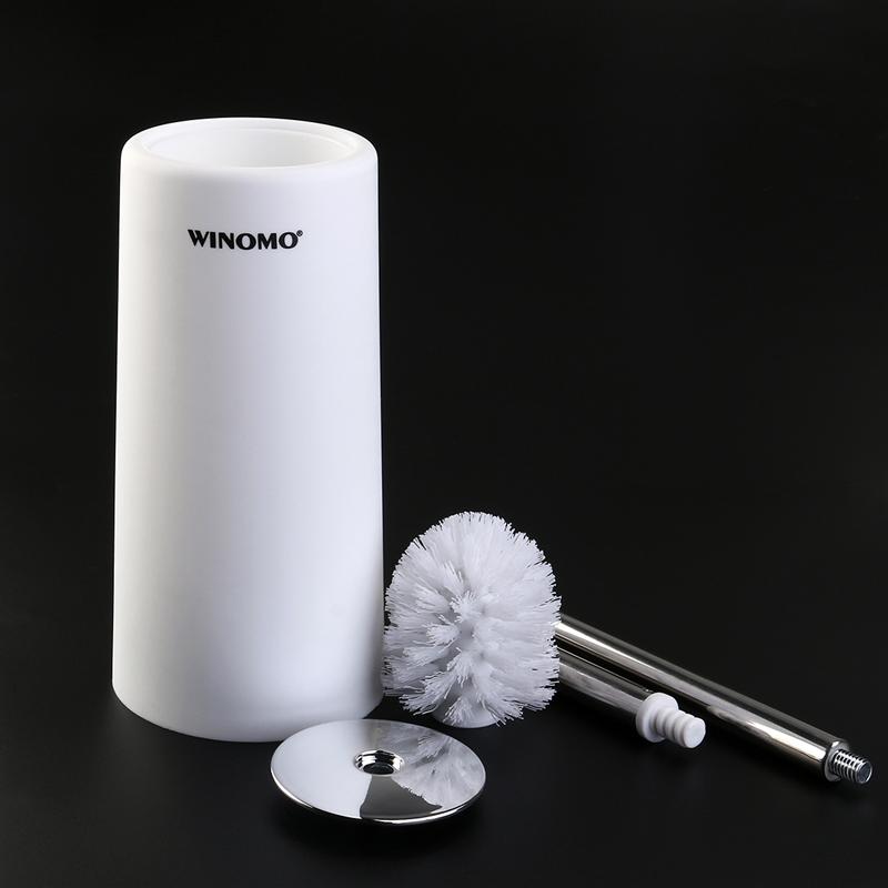 Winomo Rvs Toiletborstel En Houder Reinigingsborstel Staande Schoonmaak Tool Voor Badkamer Opslag Accessoires