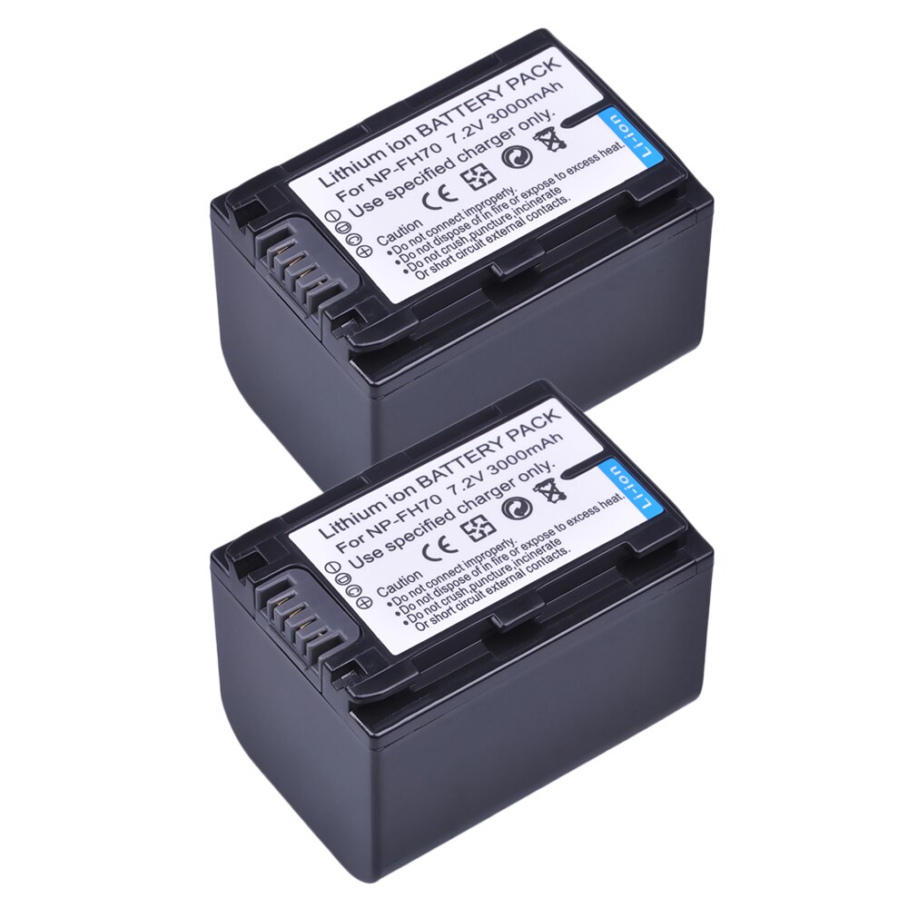 2 sztuk 3000mAh NP-FH70 NP FH70 bateria + LCD ładowarka z podwójnym portem USB dla Sony NP-FH30 NP-FH40 NP-FH60 NP-FH50 NP-FH70 HDR-XR serii
