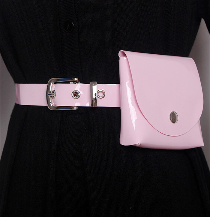 Mihaivina damen-bauchtaschen, lässige damen-pvc-gürteltaschen, lila gürteltaschen, Mini-bauchtaschen für mädchen , kleider, 7 #39: Rosa