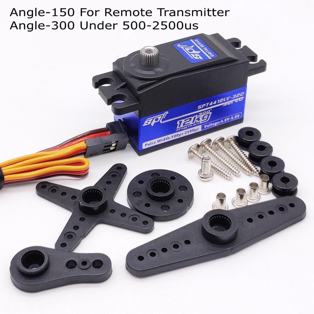 Spt 4412lv 12kg grote koppel metalen tandwiel standaard digitale laag profiel servo 1:10 rc auto vliegtuig robotarm 180 320 hoek: Rc gebruik hoek -150