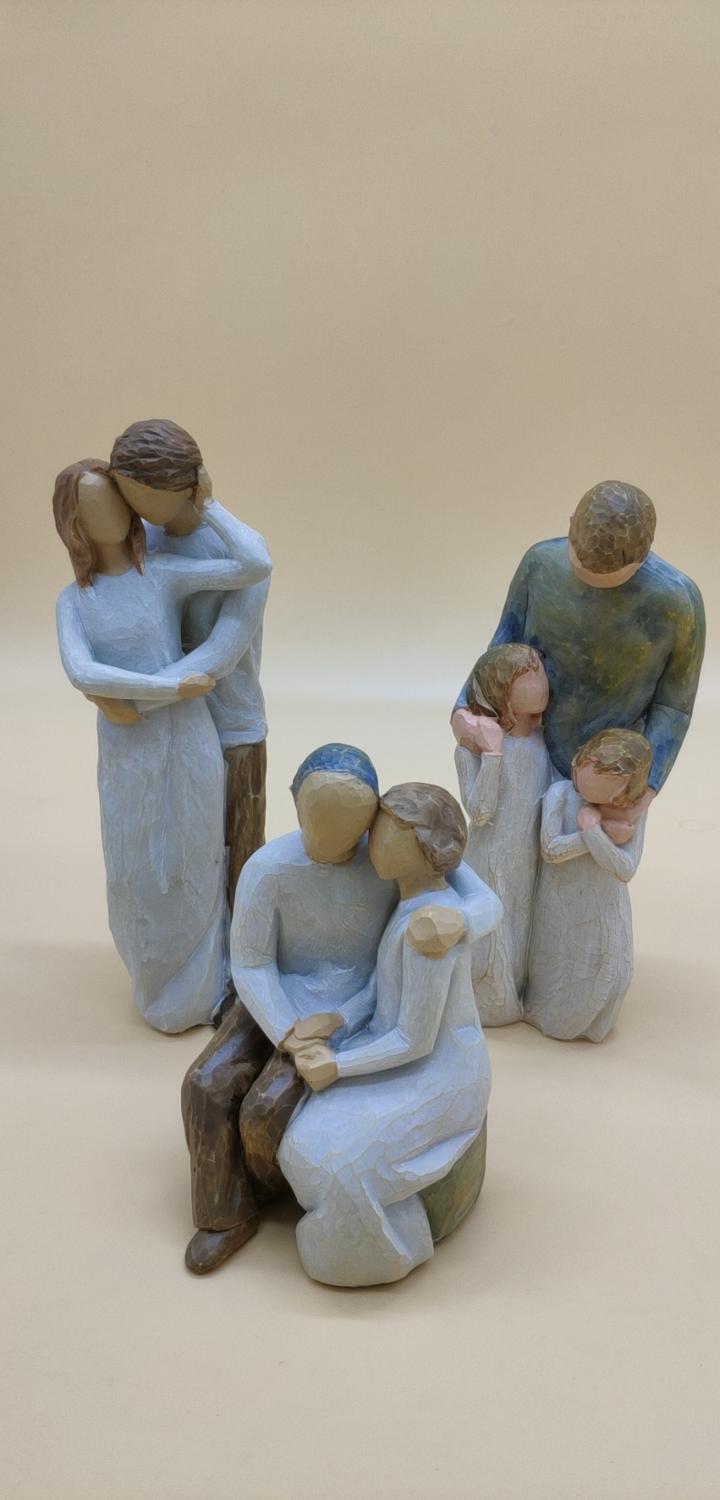 Estilo nórdico amor familia figuras resina Miniacture mamá papá y decoración del hogar para niños accesorios Happy Time