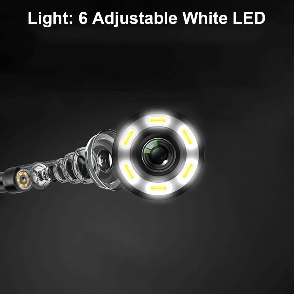 Endoscópio 3 em 1 usb tipo c, ferramenta de detecção de falhas, carro à prova d'água, 480p, com 6 luzes led para ios, android 30
