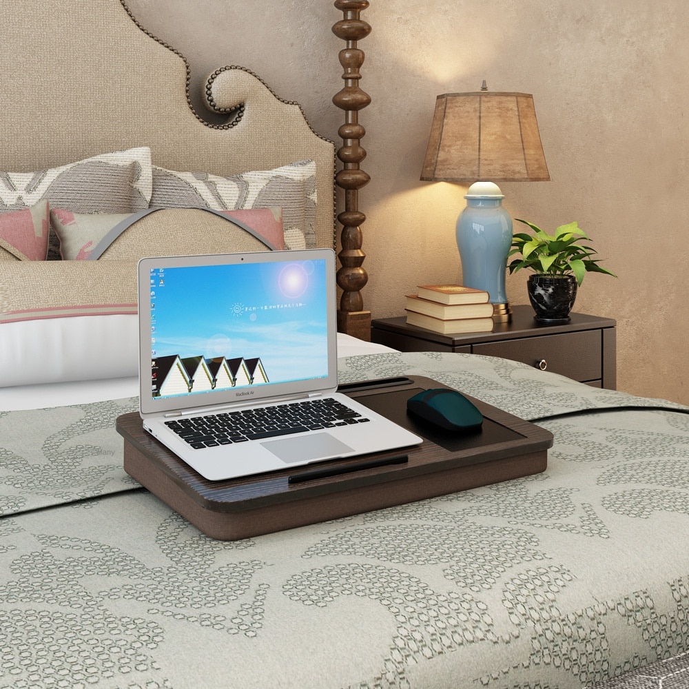 Bærbar 48.5 x 30cm handy lap bakke laptop bord udendørs læringsskrivebord doven borde laptop stand holder til seng til notebook
