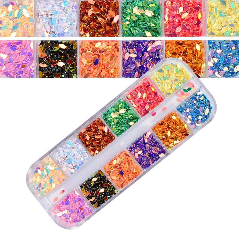 Mix 12 Kleur Cirkel Kralen Nail Art Tips Rhinestones Glitters Acryl Uv Gel Gems Decoratie Met Hard Case