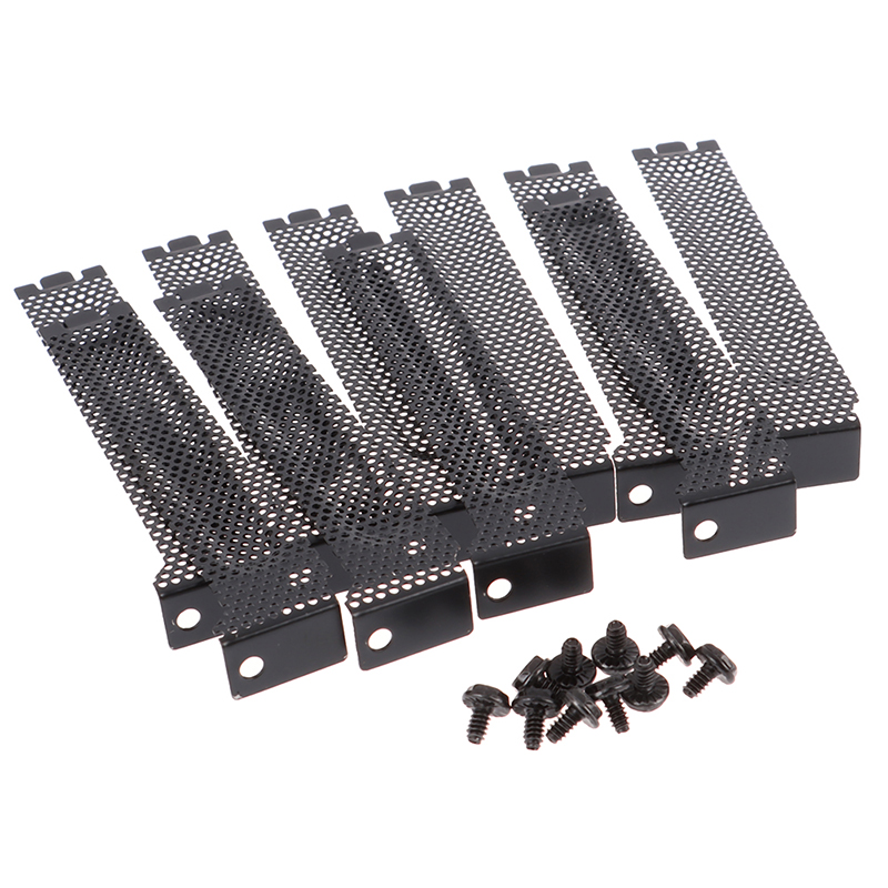 10 X Black Mesh Pci Chassis Slot Covers Beugel Met Schroeven Blanking Plaat