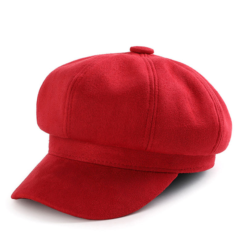 Newsboy Caps Women Gatsby Octagonal Hats Baker Peaked Beret Driving Female Sunscreen Hats Painter Tour Winter Suede Retro Cap: A