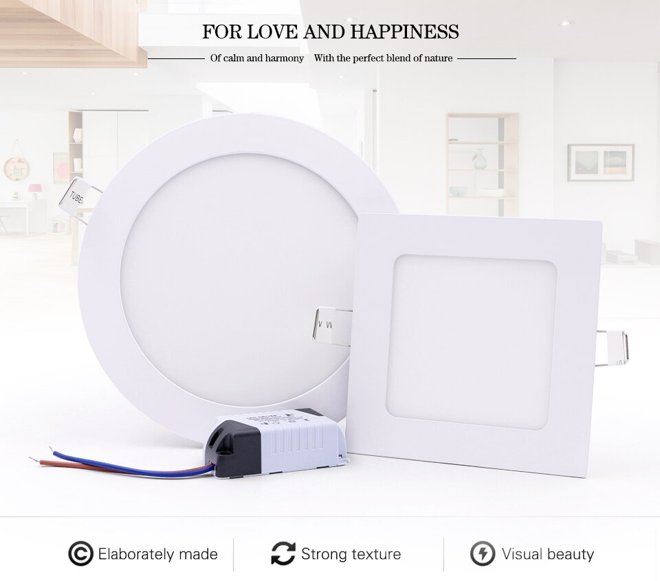 LED panel light Ultra thin Downlight lamp 3W 4W 6W 9W led ceiling lights recessed grid downlight slim round panel light
