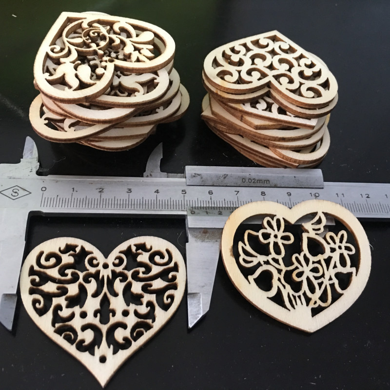 30 Uds. Rebanadas de madera decorativas corte hueco adorno de madera enchapado para manualidades o Decoración de mesa de boda