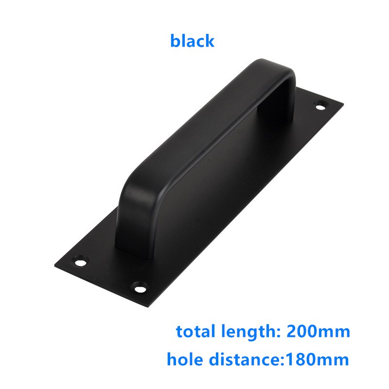 Sliding door handle Fire Toilet Door Pull Plate Push aluminum alloy fire door security door bathroom handle No fading: Black