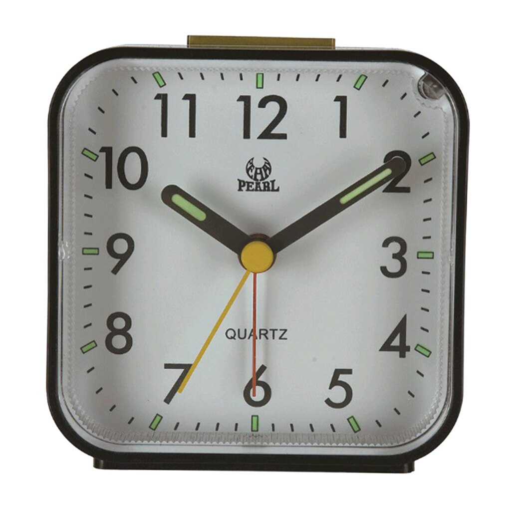 Horloge à Quartz analogique de voyage | Petite horloge de voyage, analogique, silencieux, Non scintillante, avec veilleuse, lumineux et silencieux, éclairé à la demande: Black