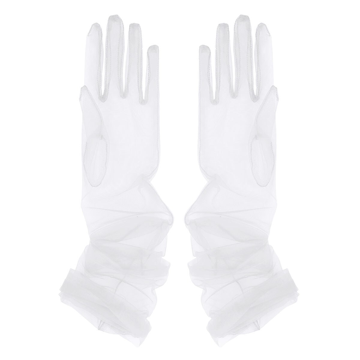 Elegantes guantes largos de tul transparente para mujer, guantes largos sexis de dedo completo para boda y , accesorios para damas de fotografía