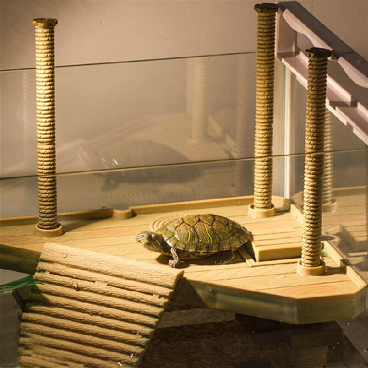 Aquarium Ornaments Reptile Turtle Pier Floating Basking Platform Aquarium Tank Decor Amphibian Leisure Table