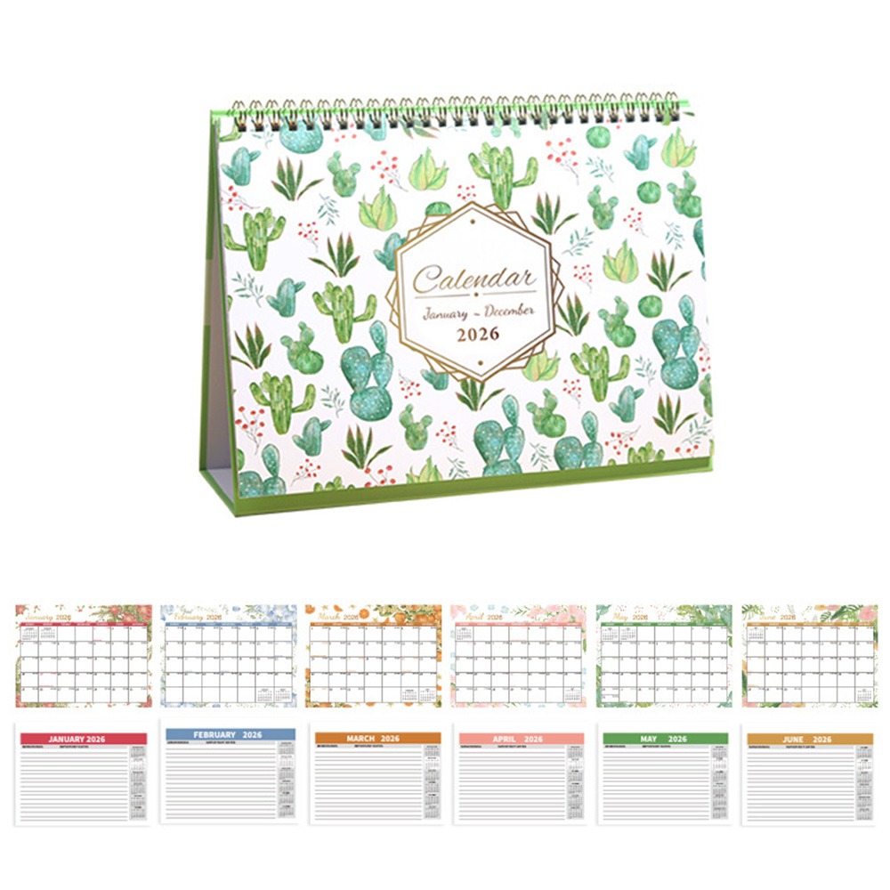 Desktop Calendar Portable Daily Schedule Standing Flip Calendar To Do List Memo Pad Annual Schedule Organizer: Red