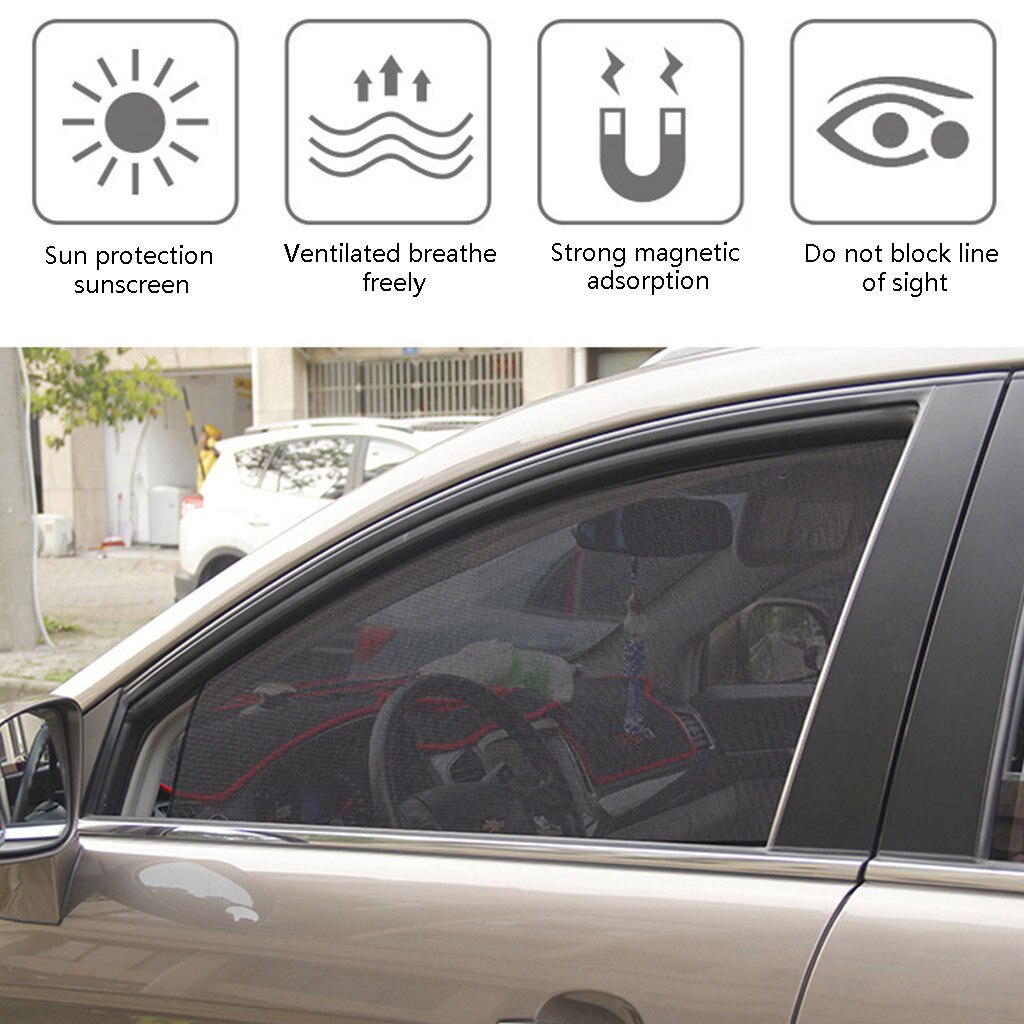 Magnetic Car Single Layer Mesh Yarn Magnetic Car Curtain Sun Visor Summer Protection Vehicle Window Curtain #R20