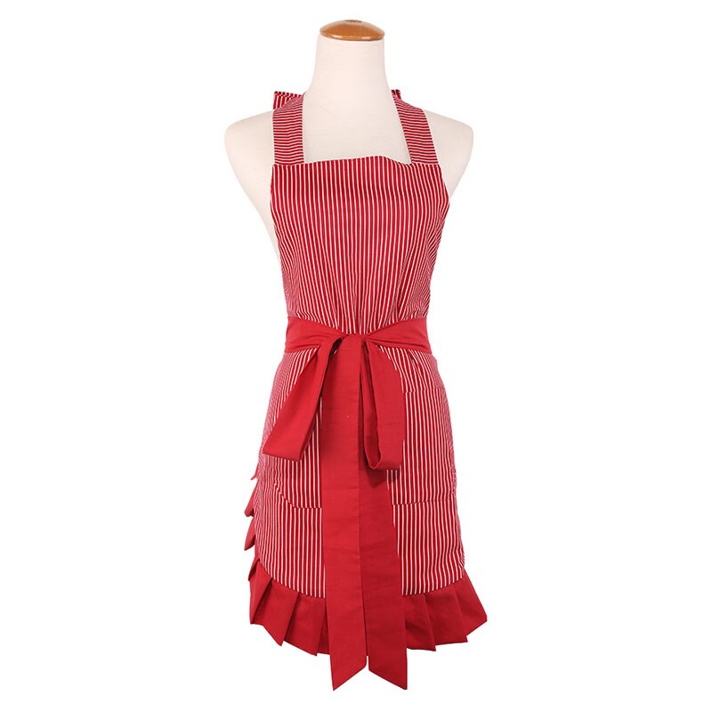 Retro Kitchen Apron Woman Flirty White Apron Frosted Cupcake Striped Polka Dot Ruffled Salon Avental de Cozinha Divertido: (6)