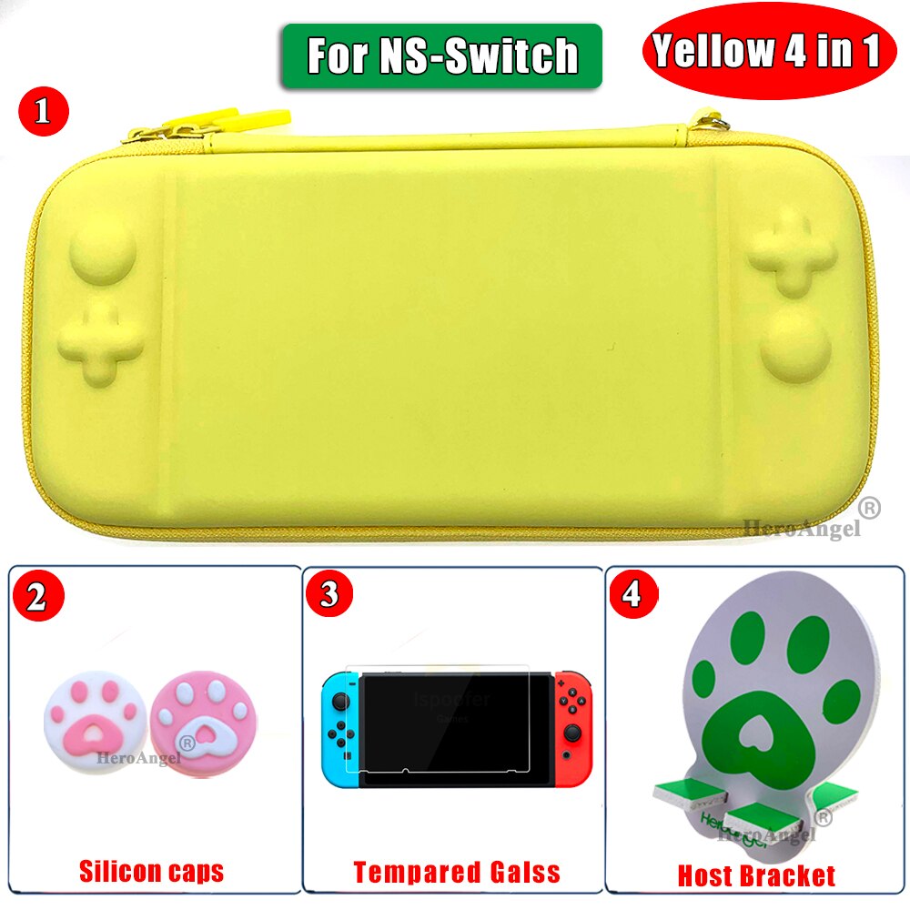 Funda protectora rosa para Nintendo Switch, bolsa de almacenamiento rígida, accesorios para mando: SwitchYellow