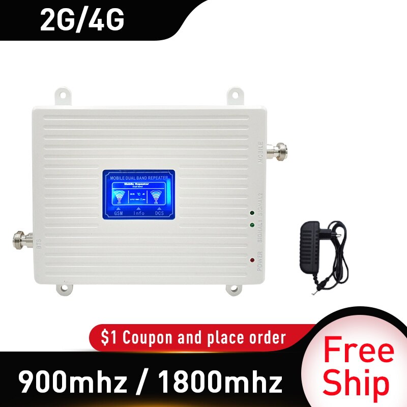 900 móvil 1800mhz amplificador repetidor de banda Dual GSM 4G repetidor GSM DCS 2G 4G repetidor LTE amplificador de señal ganar 70db