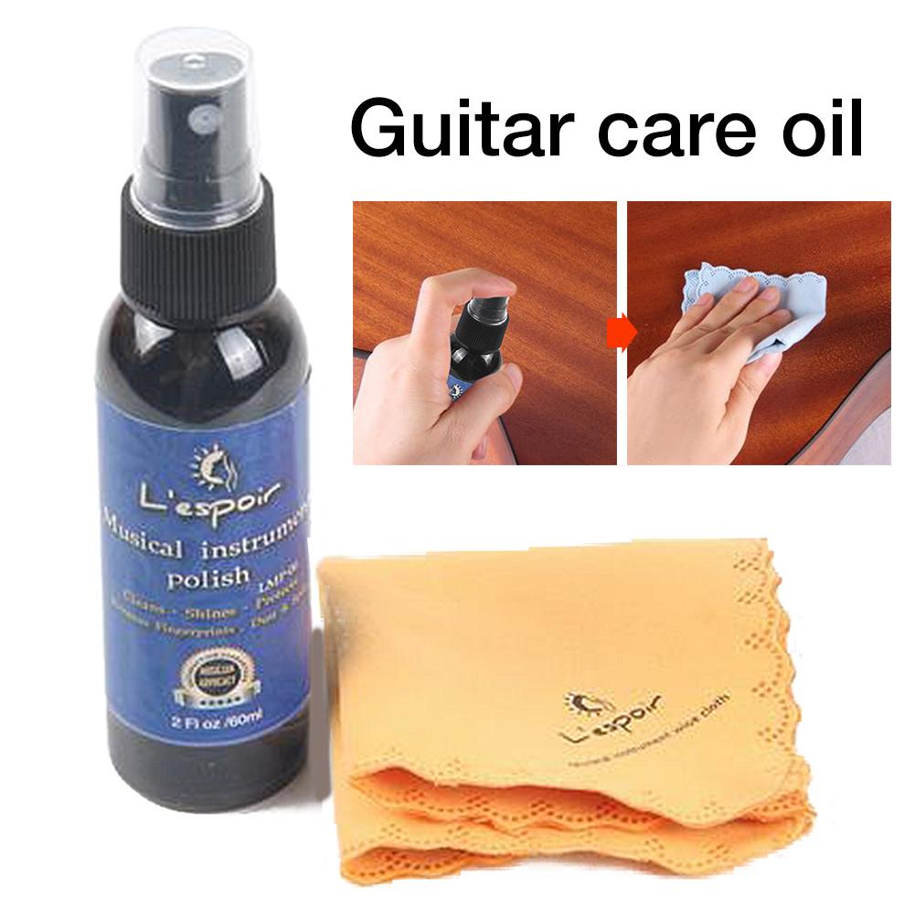 Diapasón de guitarra de 60ML diapasón de aceite de enfermería aceite de limón + paño de limpieza Set Universal guitarra ukelele Bass Care Tool Accessories: Default Title