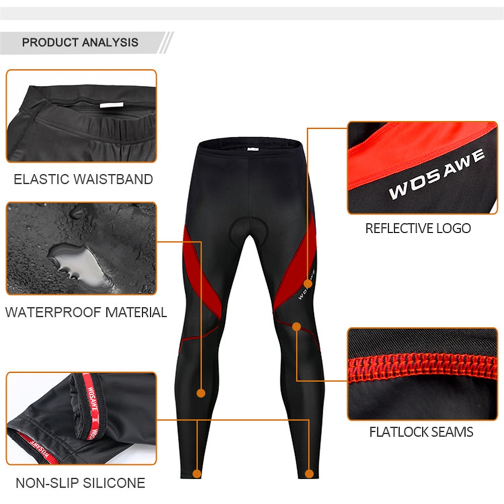 Mannen Fiets Broek 3D Gewatteerde Racefiets Fietsen Broek Winddicht Thermische Fietsen Running Tights